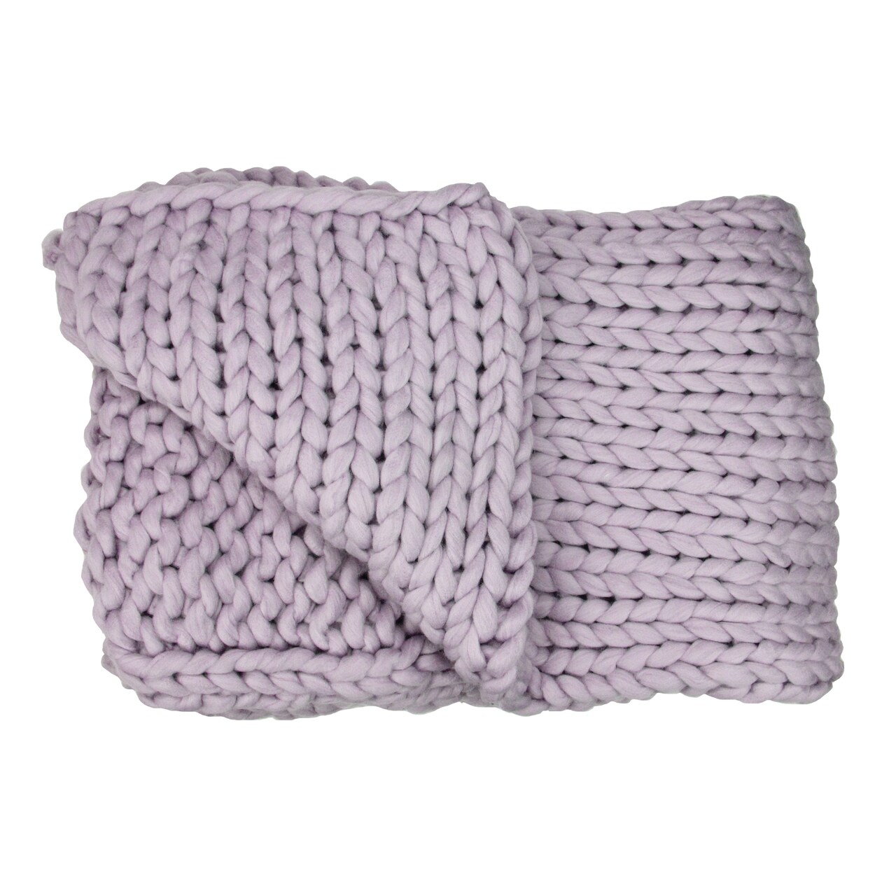 Northlight Light Purple Cable Knit Plush Throw Blanket 50 x 60